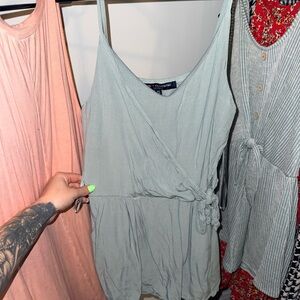 Sage Green Wrap-Front Tank Top